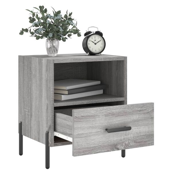 vidaXL Κομοδίνα 2 τεμ. Γκρι Sonoma 40 x 35 x 47,5 εκ. Επεξεργ. Ξύλο