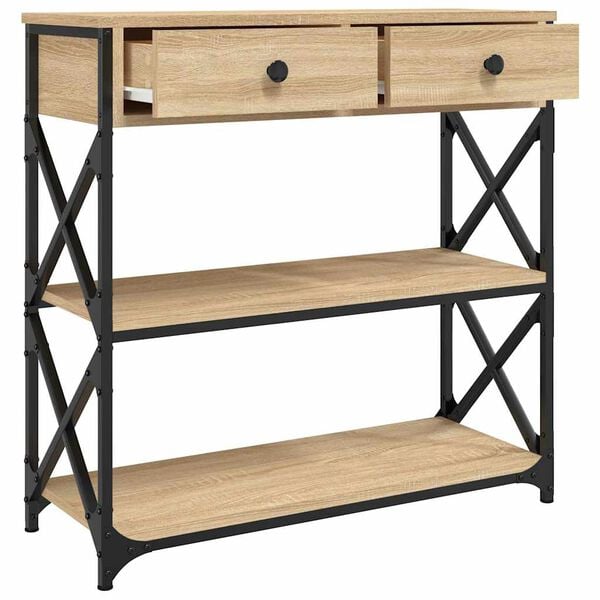 vidaXL Τραπέζι Κονσόλα Sonoma Δρυς 75 x 28 x 75 εκ. Επεξεργασμένο Ξύλο