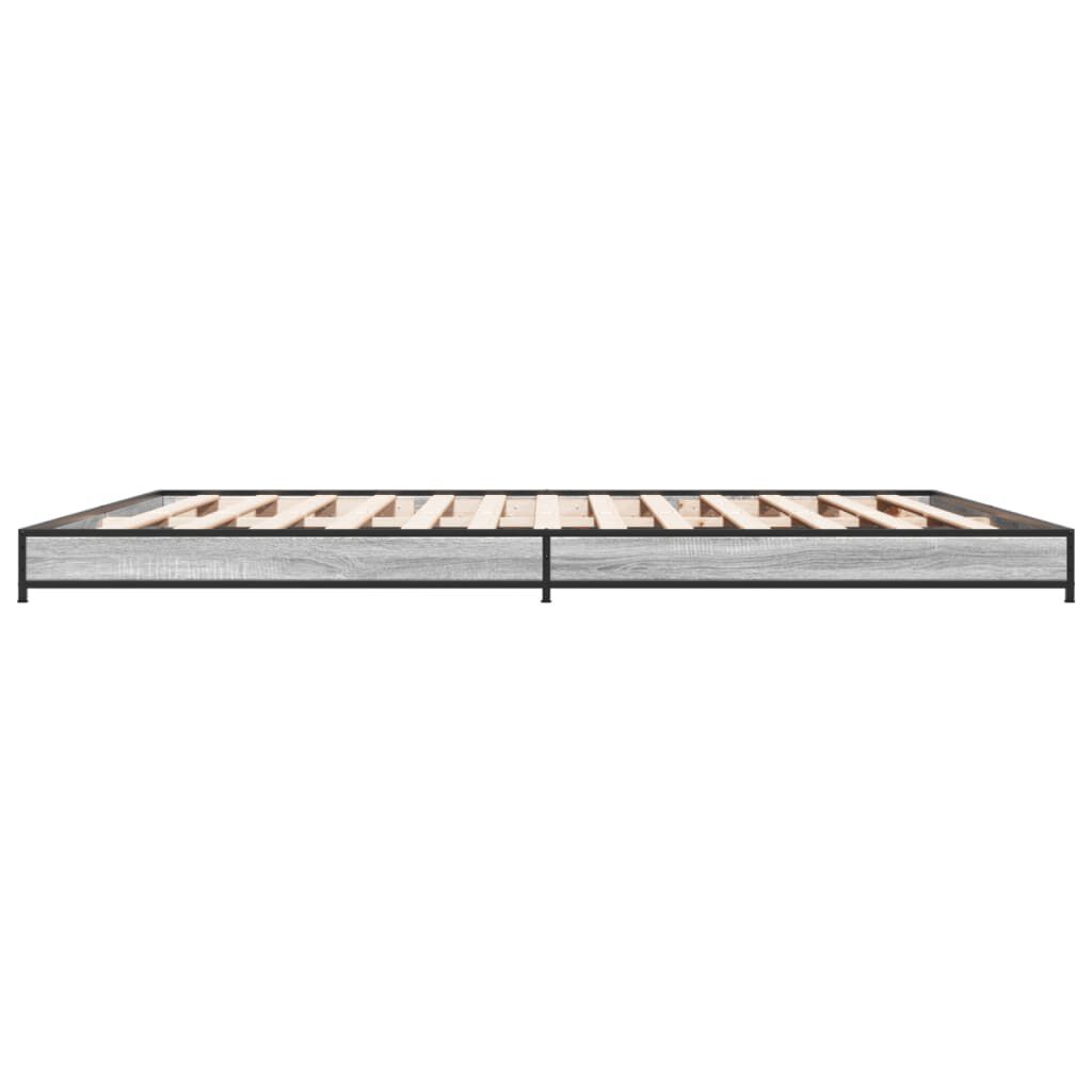vidaXL Πλαίσιο Κρεβατιού Γκρι Sonoma 200x200 εκ. Επεξ. Ξύλο & Μέταλλο