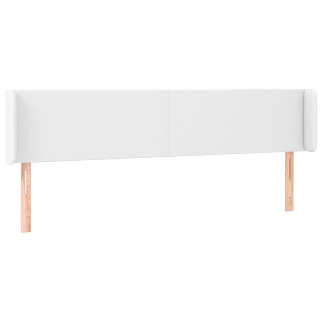 vidaXL Κεφαλάρι με Πτερύγια Λευκό 183x16x78/88 εκ. Συνθετικό Δέρμα