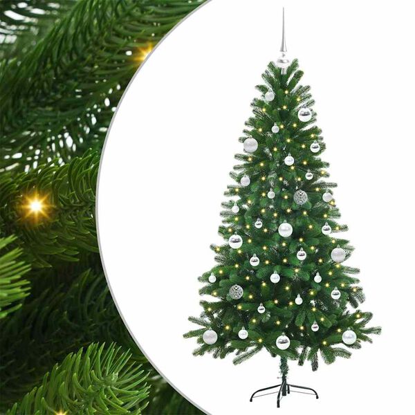 vidaXL Χριστουγεννιάτικο Δέντρο με 150 LED με βάση Πράσινο 150 cm PE