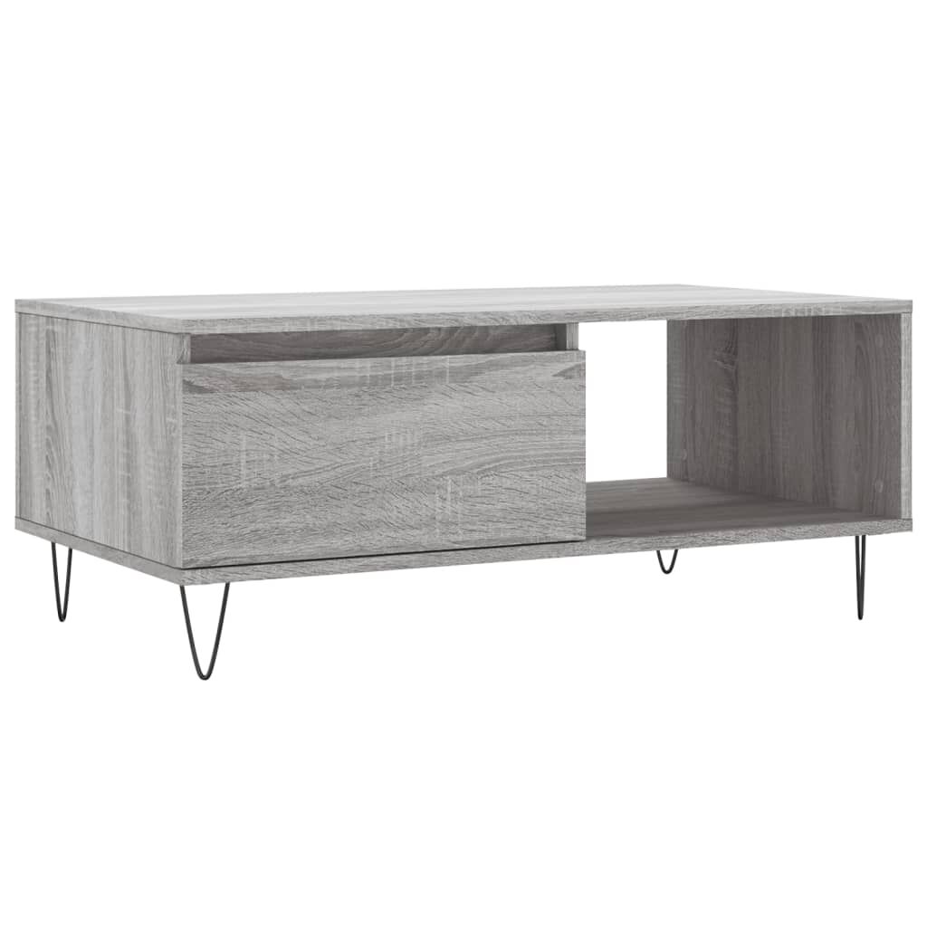 vidaXL Τραπεζάκι Σαλονιού Γκρι Sonoma 90x50x36,5εκ. Επεξεργασμένο Ξύλο