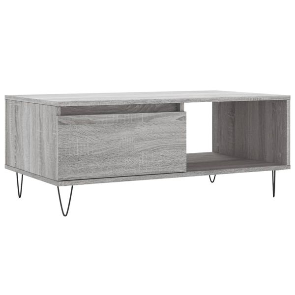 vidaXL Τραπεζάκι Σαλονιού Γκρι Sonoma 90x50x36,5εκ. Επεξεργασμένο Ξύλο