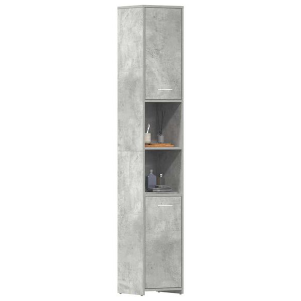 vidaXL Στήλη Μπάνιου Γκρι Σκυροδέματος 30x30x183,5 εκ. Επεξεργ. Ξύλο