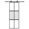 vidaXL Συρόμενη πόρτα με σετ υλικού Μαύρο 76x205 cm γυαλί μετριασμένο