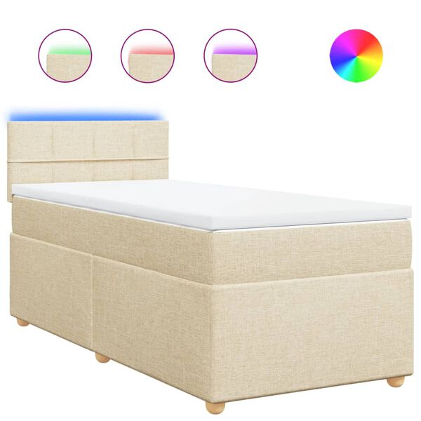 vidaXL &Kappa;&rho;&epsilon;&beta;ά&tau;&iota; Boxspring &mu;&epsilon; &Sigma;&tau;&rho;ώ&mu;&alpha; &Kappa;&rho;&epsilon;&mu; 80 x 200 &epsilon;&kappa;. &Upsilon;&phi;&alpha;&sigma;&mu;ά&tau;&iota;&nu;&omicron;