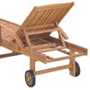 vidaXL Ξαπλώστρα από Μασίφ Ξύλο Teak με Μπλε Μαξιλάρι