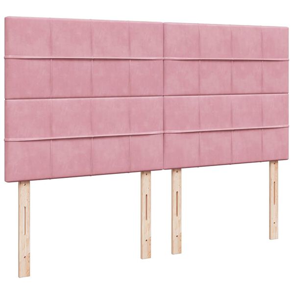 vidaXL Οθωμανικό κρεβάτι με στρώματα ροζ 180x200cm Velvet