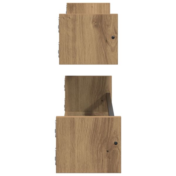 vidaXL Ράφι Τοίχου με ράφι 2 pcs artisan δρυς 80 x 16 x 14 cm