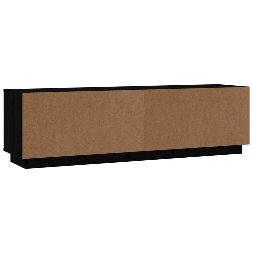 vidaXL Έπιπλο Τηλεόρασης Μαύρο 140 x 35 x 40 εκ. από Μασίφ Ξύλο Πεύκου