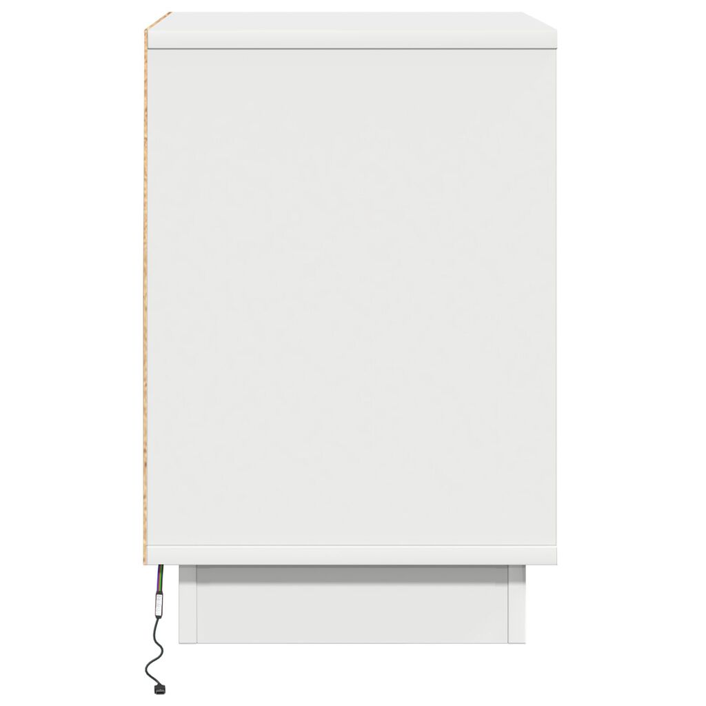 vidaXL Κομοδίνο με LED Φώτα Λευκό 39x34,5x50 εκ.