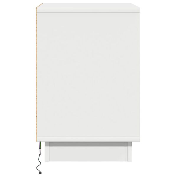 vidaXL Κομοδίνο με LED Φώτα Λευκό 39x34,5x50 εκ.