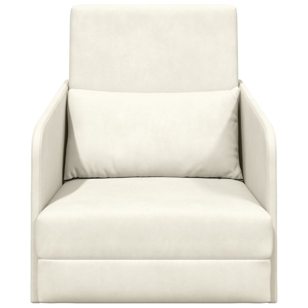 vidaXL Κρεβάτι καναπές Κρεμ 65 x 80 x 83 εκ. Βελούδο