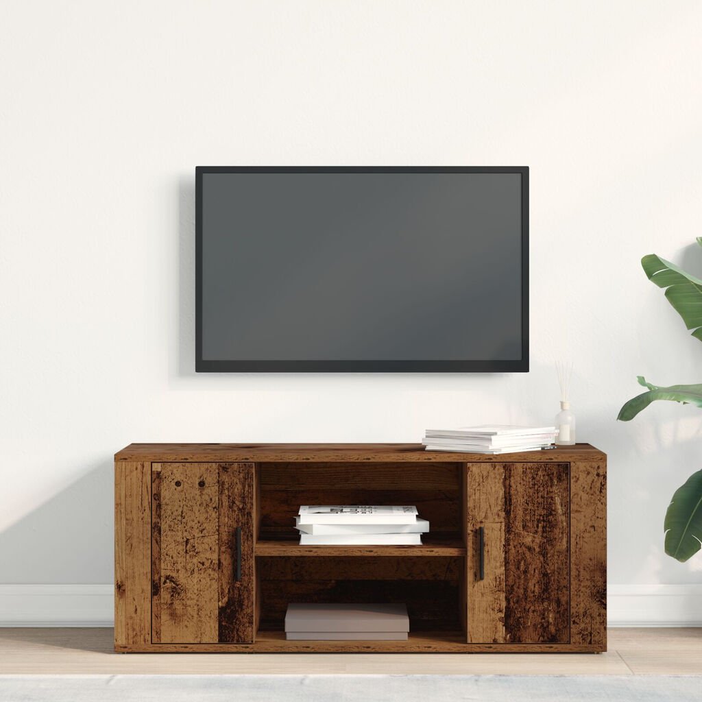 vidaXL Ντουλάπα τηλεόρασης από παλιό ξύλο 100x35x40 εκ. Κατασκευασμένο από MDF