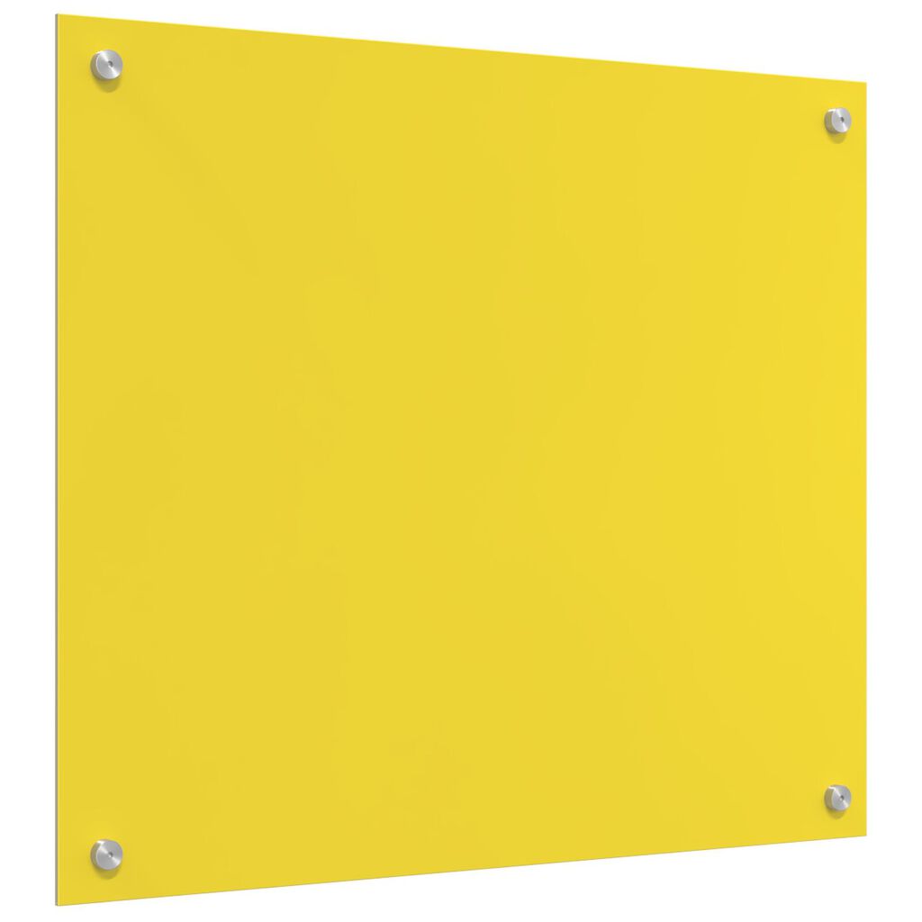 vidaXL Κουζίνα Πίσω Κάλυμμα Κίτρινο 70x60x0,6 εκ Σκληρυμένο Γυαλί