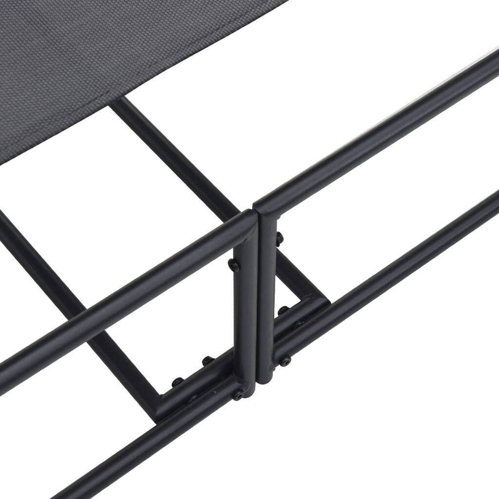 vidaXL Ξαπλώστρα Κήπου - Ανθρακί - 200x74x73 εκ. - Χάλυβας & Τεξτιλίνη