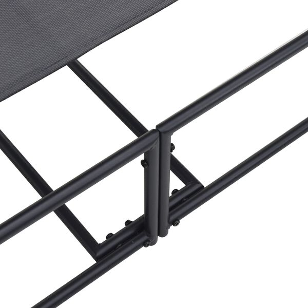 vidaXL Ξαπλώστρα Κήπου - Ανθρακί - 200x74x73 εκ. - Χάλυβας & Τεξτιλίνη