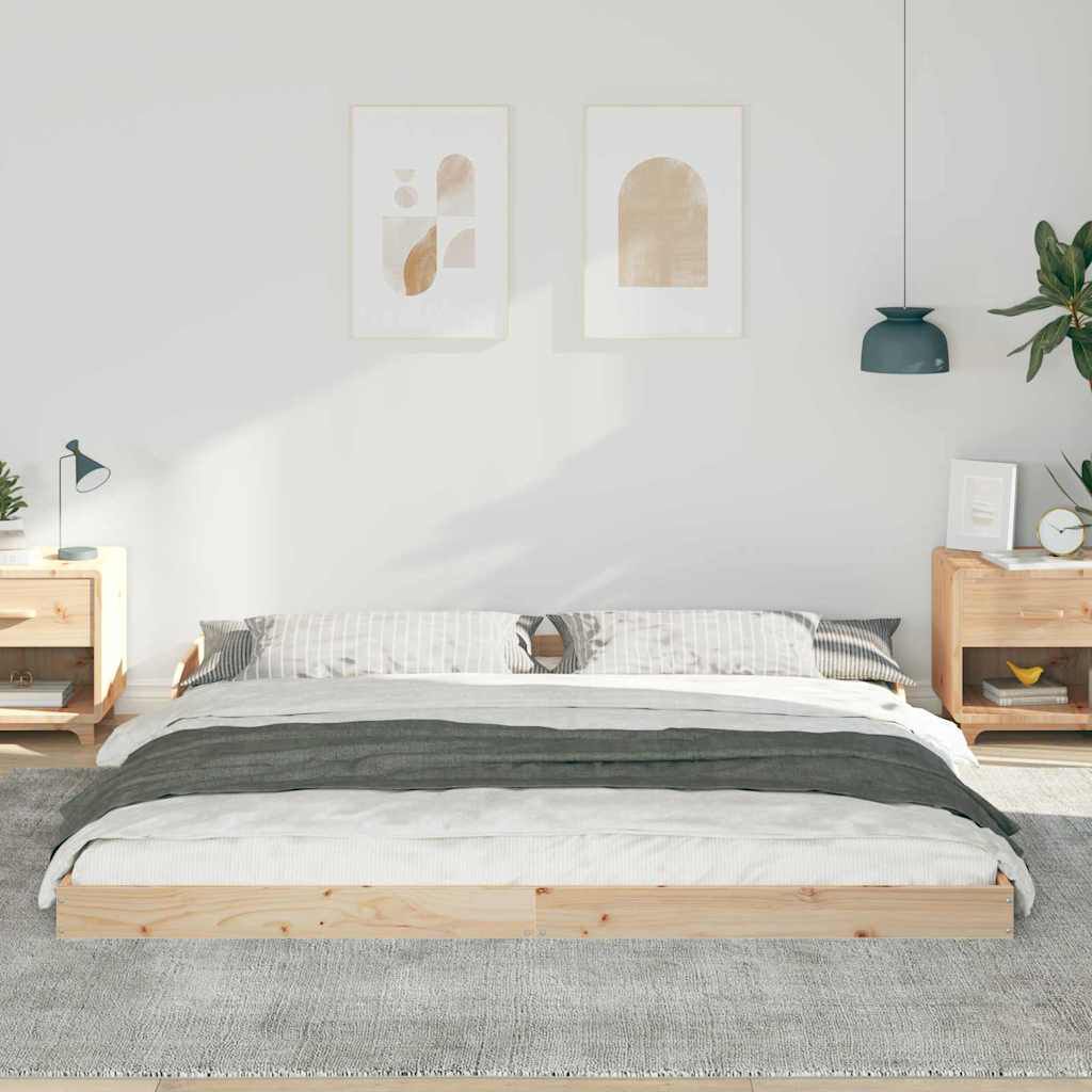 vidaXL Σκελετός Κρεβατιού Καφέ 180 x 200 cm Μασίφ ξύλο πεύκου