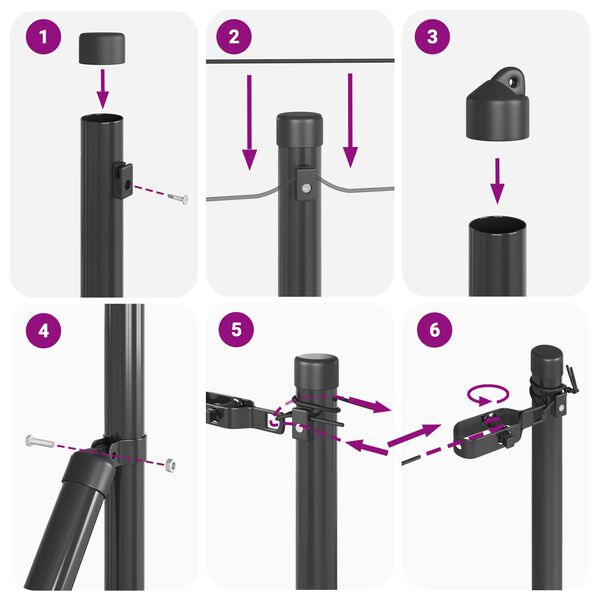 vidaXL Πόρτες με 7 σύρματα Γκρι Ø32 mm 100 cm Γαλβανισμένο Χάλυβα