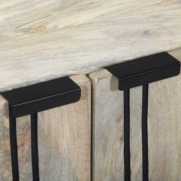 vidaXL Πλαϊνό γραφείο Λευκό 60 x 33.5 x 75 εκ. Μασίφ ξύλο μάνγκο