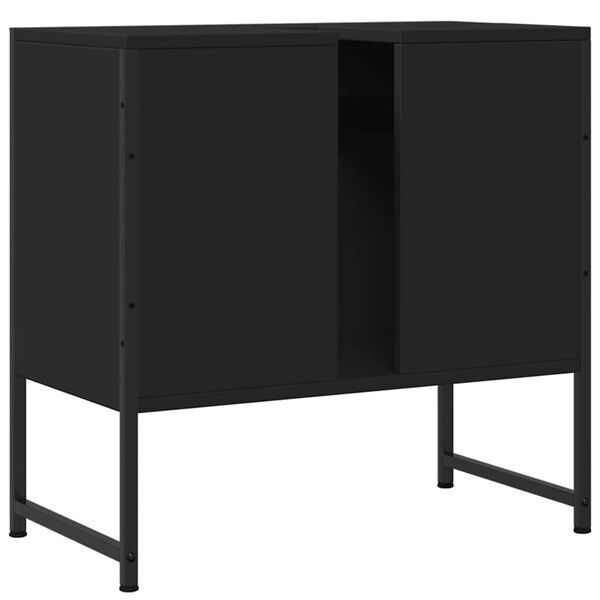 vidaXL Ντουλάπι Νιπτήρα Μπάνιου Μαύρο 60x33x60 εκ. Επεξεργασμένο Ξύλο