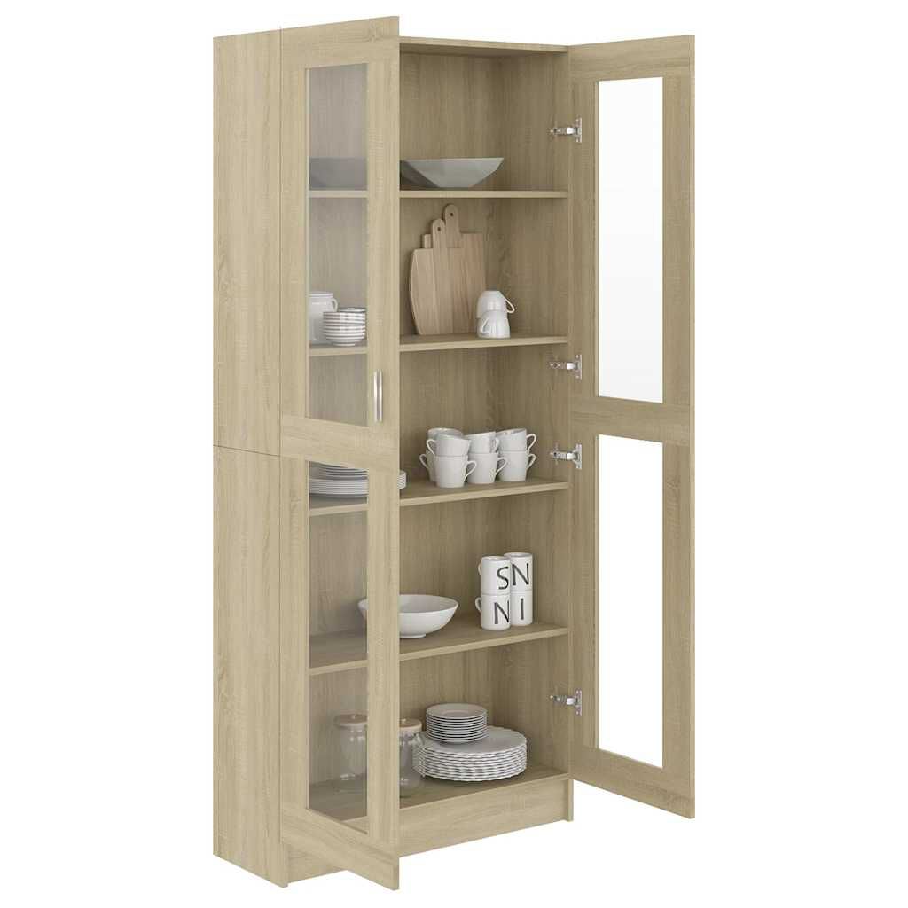 vidaXL Βιτρίνα Χρώμα Sonoma Δρυς 82,5 x 30,5 x 185,5 εκ. Επεξ. Ξύλο