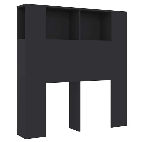 vidaXL Κεφαλάρι Με Αποθηκευτικό Χώρο Μαύρο 100 x 18,5 x 102,5 εκ.