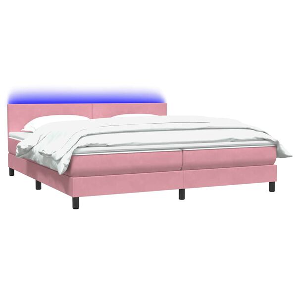 vidaXL &Kappa;&rho;&epsilon;&beta;ά&tau;&iota; Boxspring &mu;&epsilon; &Sigma;&tau;&rho;ώ&mu;&alpha; & LED &Rho;&omicron;&zeta; 180x210 &epsilon;&kappa;. &Beta;&epsilon;&lambda;&omicron;ύ&delta;&iota;&nu;&omicron;