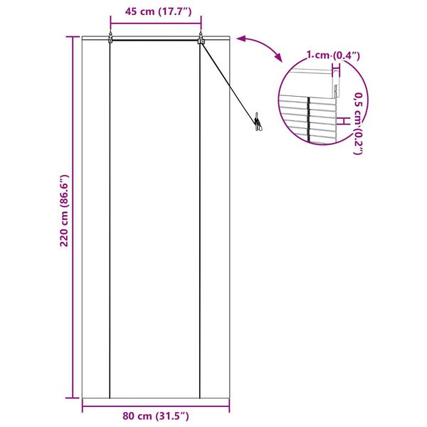 vidaXL Ρολά και Σκίες Παραθύρων Κίτρινο 80 x 220 cm Μπαμπού