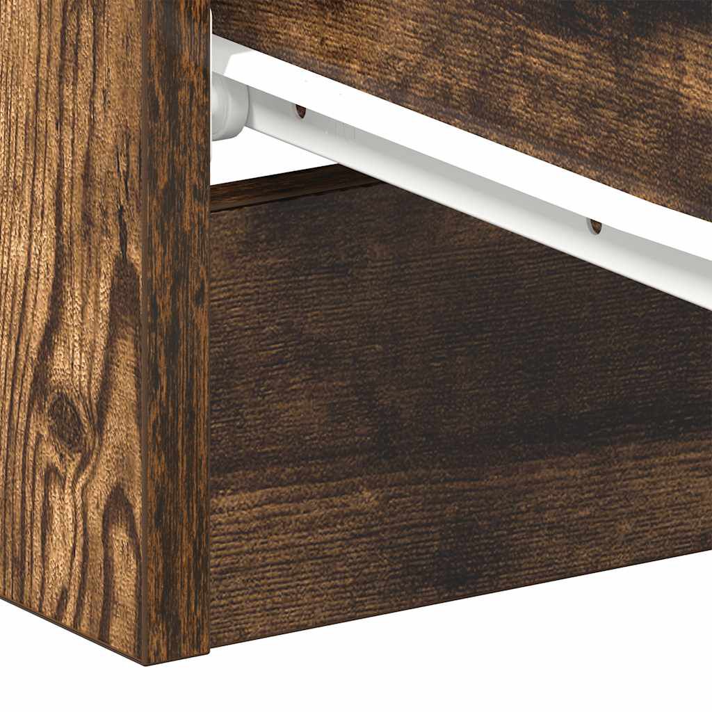 vidaXL Κομοδίνα 2 Τεμ. Καπνιστή Δρυς 38x35x56 εκ. από Επεξεργ. Ξύλο