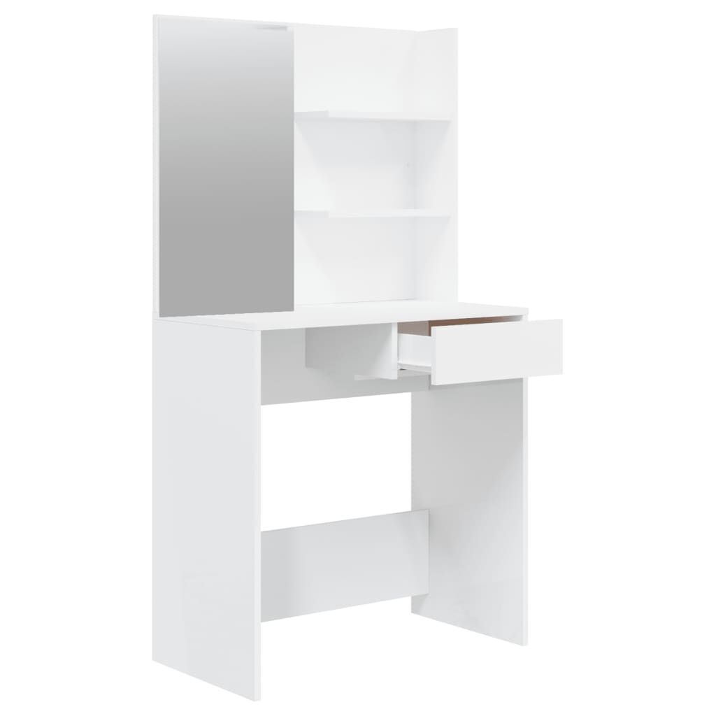 vidaXL Μπουντουάρ Σετ Γυαλιστερό Λευκό 74,5x40x141 εκ.