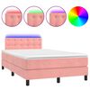 vidaXL &Kappa;&rho;&epsilon;&beta;ά&tau;&iota; Boxspring &mu;&epsilon; &Sigma;&tau;&rho;ώ&mu;&alpha; & LED &Rho;&omicron;&zeta; 120x200 &epsilon;&kappa;. &Beta;&epsilon;&lambda;&omicron;ύ&delta;&iota;&nu;&omicron;