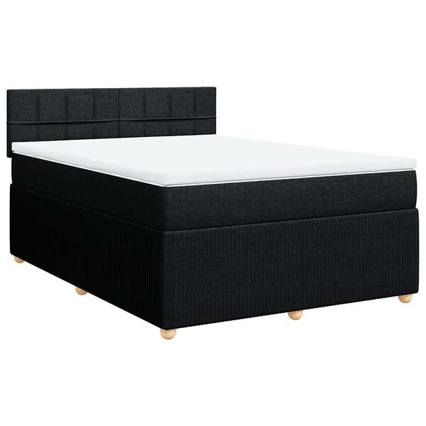 vidaXL &Kappa;&rho;&epsilon;&beta;ά&tau;&iota; Boxspring &mu;&epsilon; &Sigma;&tau;&rho;ώ&mu;&alpha; &Mu;&alpha;ύ&rho;&omicron; 140x190 &epsilon;&kappa;. &Upsilon;&phi;&alpha;&sigma;&mu;ά&tau;&iota;&nu;&omicron;