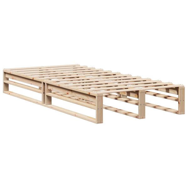 vidaXL Σκελετός Κρεβατιού Χωρίς Στρώμα 75x190 εκ Μασίφ Ξύλο Πεύκου