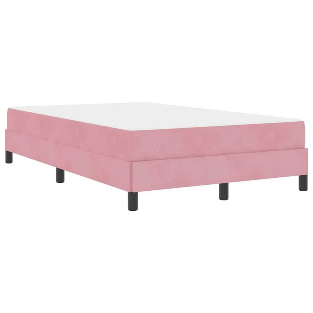 vidaXL Κρεβάτι box spring με στρώμα Ροζ 120 x 190 cm Βελούδο
