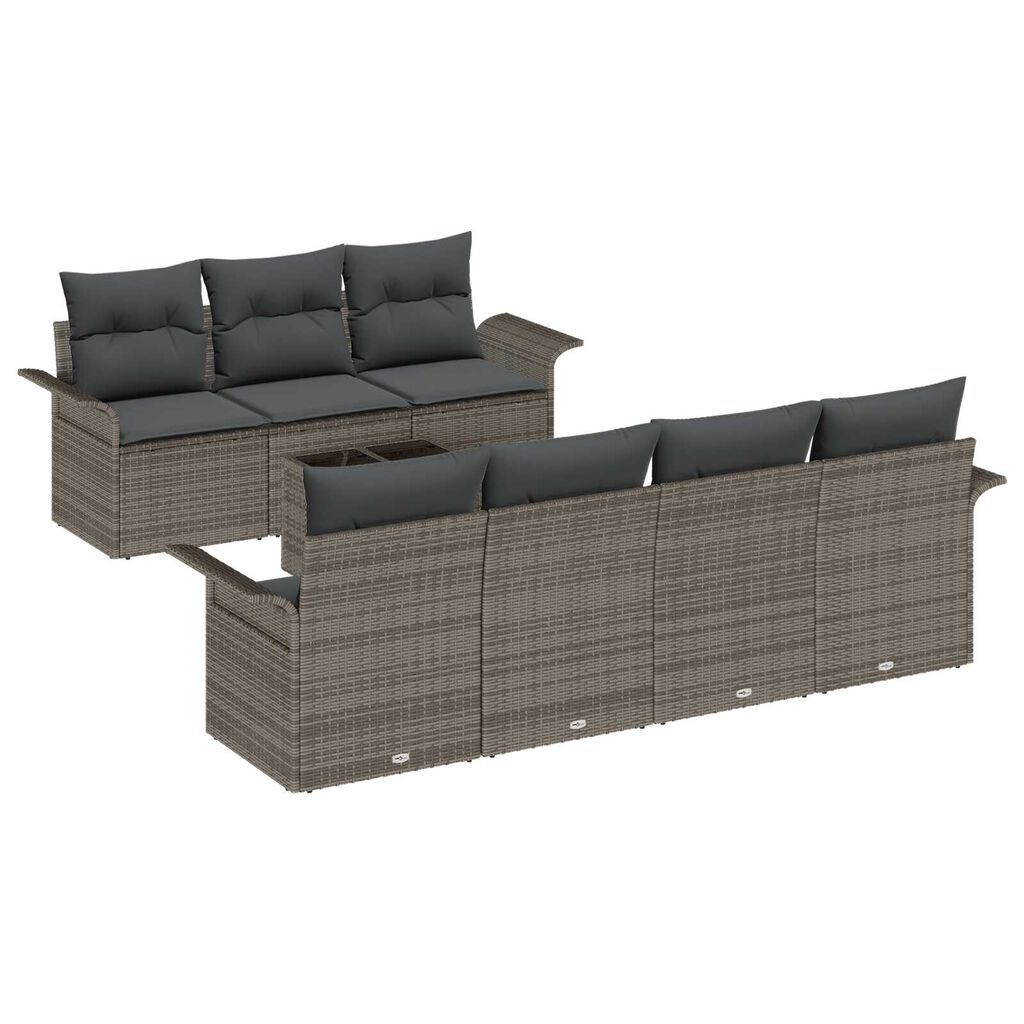 vidaXL Σετ Καναπέ Κήπου με μαξιλάρι 8 pcs Γκρι 55 x 55 x 37 εκ