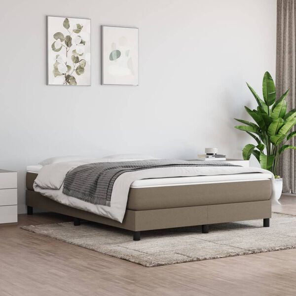 vidaXL &Kappa;&rho;&epsilon;&beta;ά&tau;&iota; Boxspring &mu;&epsilon; &Sigma;&tau;&rho;ώ&mu;&alpha; Taupe 160x200 &epsilon;&kappa;. &Upsilon;&phi;&alpha;&sigma;&mu;ά&tau;&iota;&nu;&omicron;