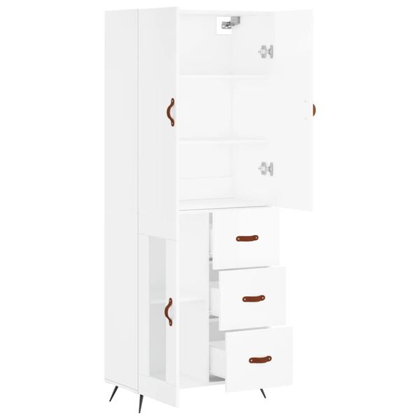 vidaXL Ντουλάπι Λευκό 69,5x34x180 εκ. από Επεξεργασμένο Ξύλο