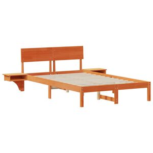 vidaXL Πλαίσιο κρεβατιού με κομοδίνα Καφέ κεριού Μασίφ ξύλο πεύκου