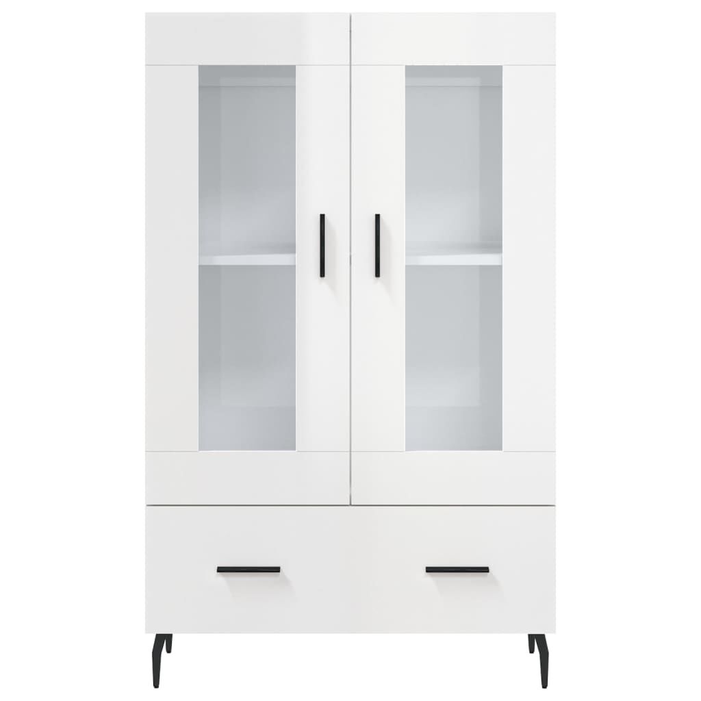 vidaXL Ντουλάπα Γυαλ. Λευκό 69,5 x 31 x 115 εκ. από Επεξεργασμένο Ξύλο