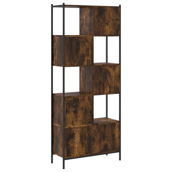 vidaXL Βιβλιοθήκη Καπνιστή Δρυς 72x28x172εκ. από Επεξεργασμένο Ξύλο