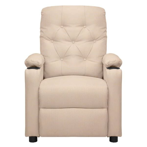 vidaXL Πολυθρόνα Μασάζ Ηλεκτρική Κρεμ Υφασμάτινη