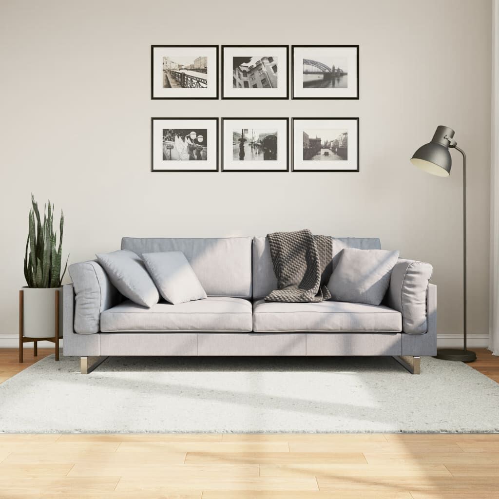 vidaXL Χαλί OVIEDO με Κοντό Πέλος Κρεμ 140 x 200 εκ.