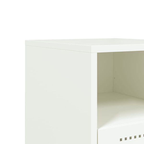 vidaXL Κομοδίνο Λευκό 36x39x60,5 εκ. από Χάλυβα