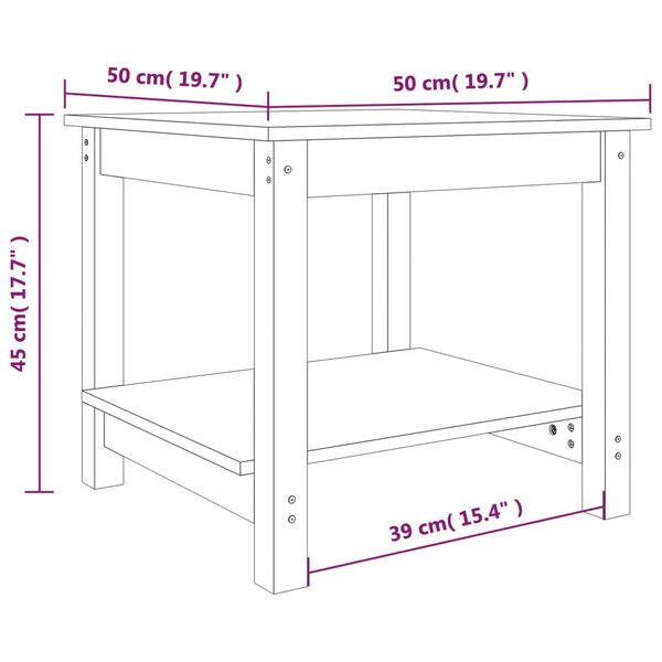 vidaXL Τραπεζάκι Σαλονιού Λευκό 50 x 50 x 45 εκ. από Μασίφ Ξύλο Πεύκου