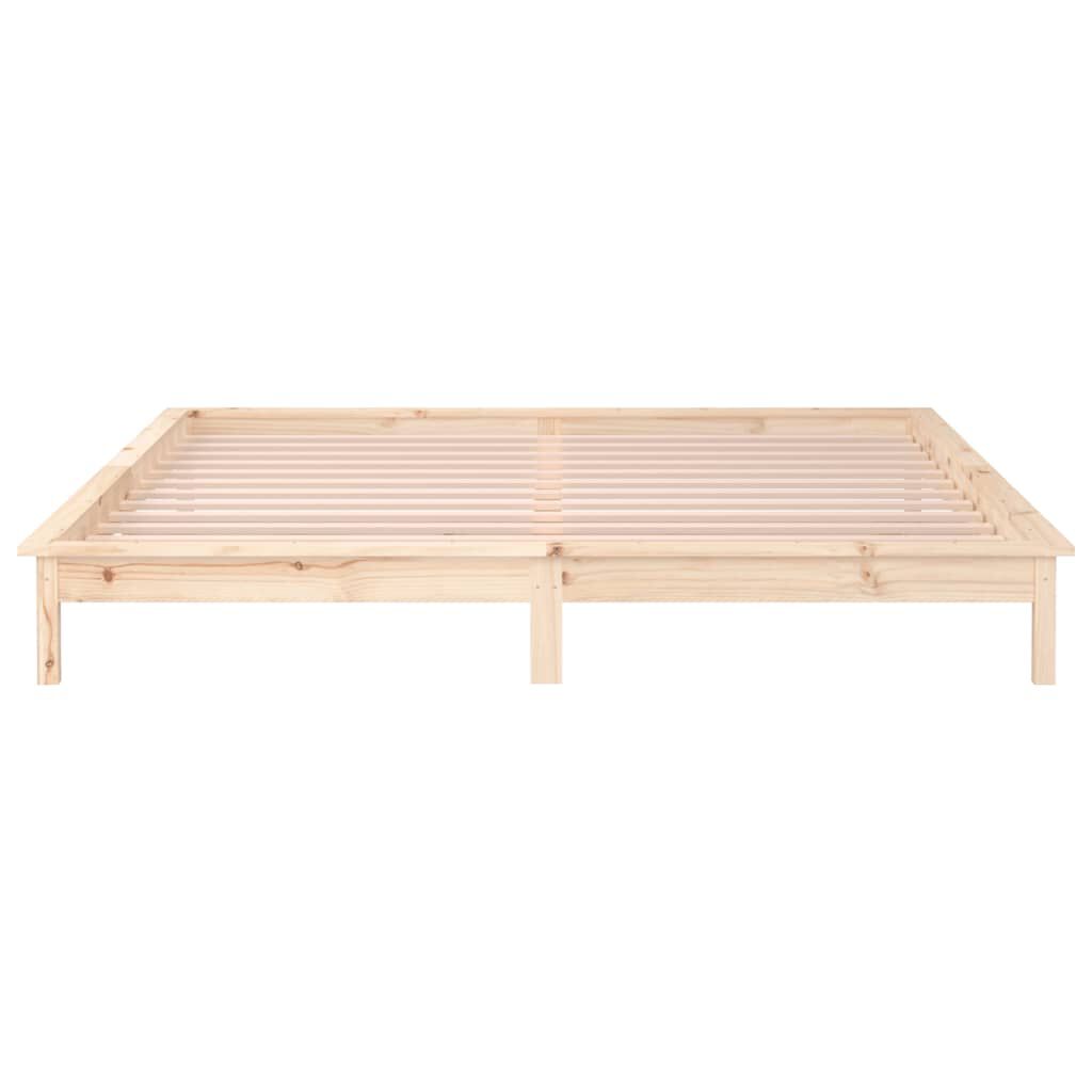 vidaXL Πλαίσιο Κρεβατιού με LED 150 x 200 εκ. King Size Μασίφ Ξύλο