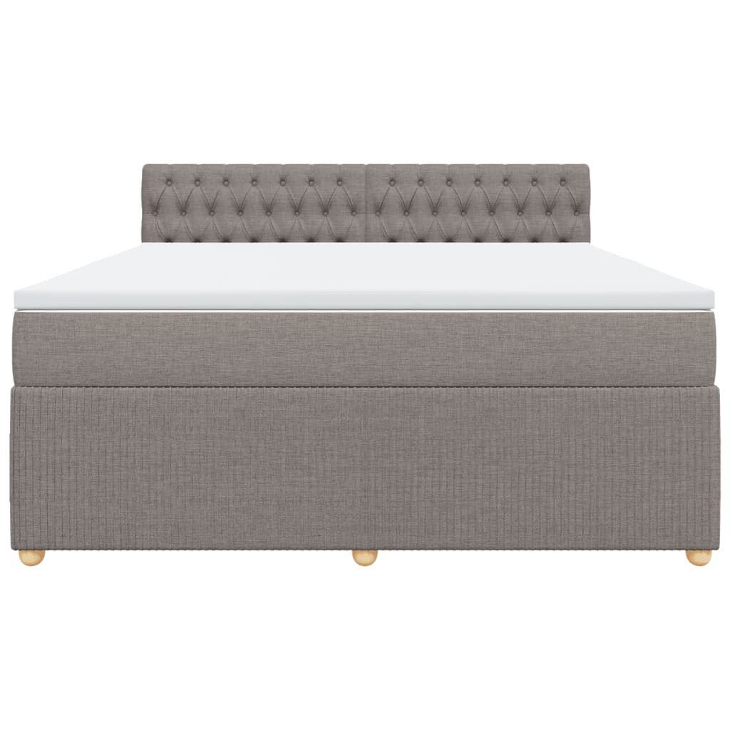 vidaXL Κρεβάτι Boxspring με Στρώμα Taupe 180x200 εκ. Υφασμάτινο