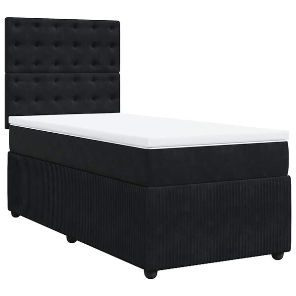 vidaXL &Kappa;&rho;&epsilon;&beta;ά&tau;&iota; Boxspring &mu;&epsilon; &Sigma;&tau;&rho;ώ&mu;&alpha; &Mu;&alpha;ύ&rho;&omicron; 90x190 &epsilon;&kappa;. &Beta;&epsilon;&lambda;&omicron;ύ&delta;&iota;&nu;&omicron;