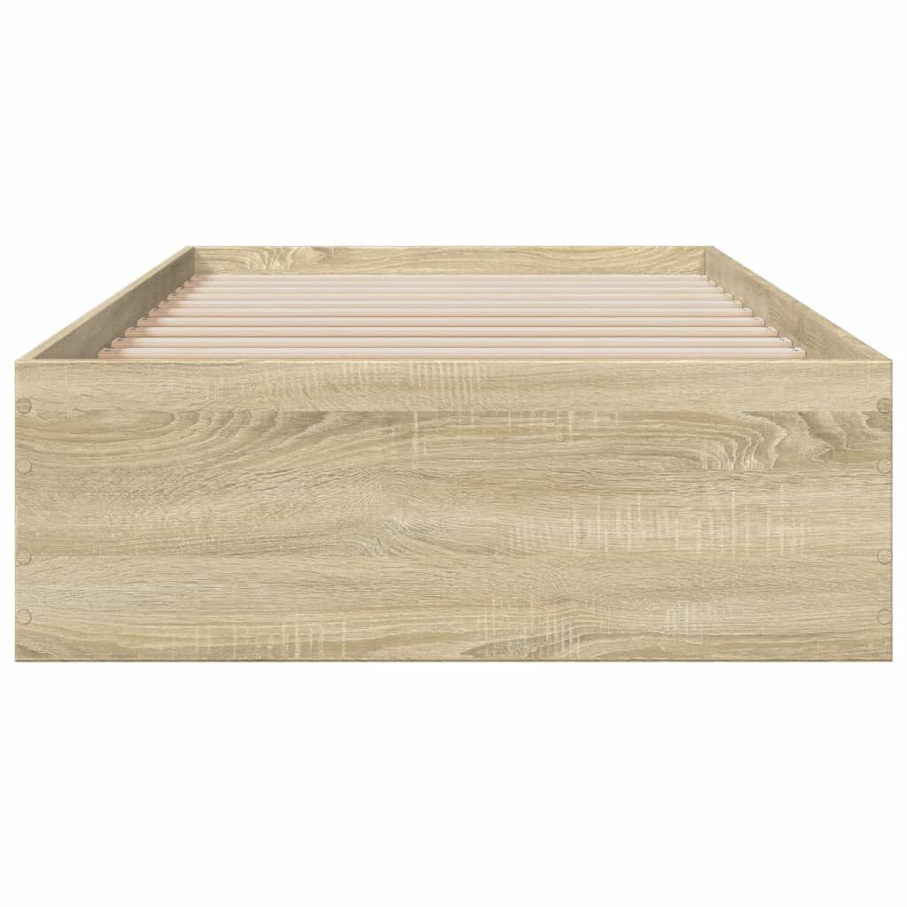 vidaXL Πλαίσιο Κρεβατιού με Συρτάρια Sonoma Δρυς 75x190 εκ. Επεξ. Ξύλο