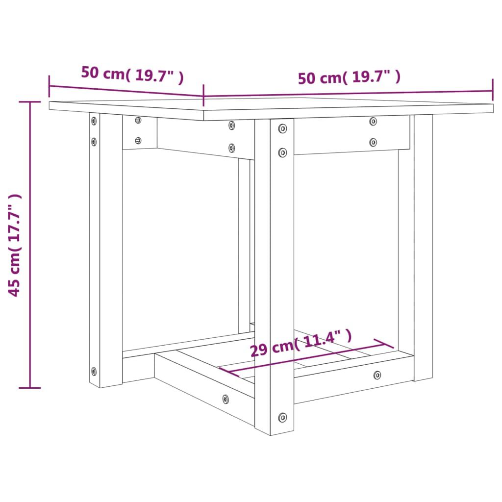 vidaXL Τραπεζάκι Σαλονιού Λευκό 50 x 50 x 45 εκ. από Μασίφ Ξύλο Πεύκου
